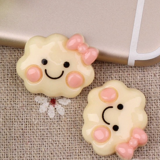 Charm (C353) slime/ Dụng Cụ Charm Trang Trí [Ko Keo & Nút] Hình Đám Mây (2.5x2.0cm)