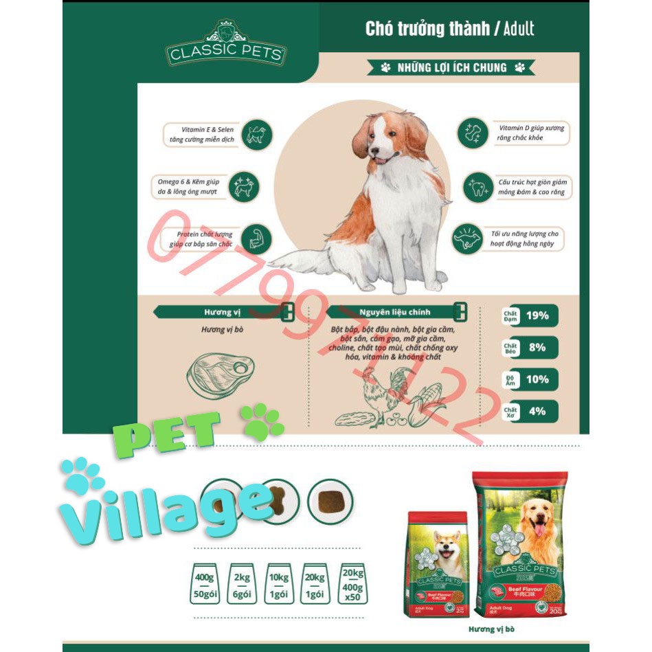thức ăn chó Classic Pets- 400g