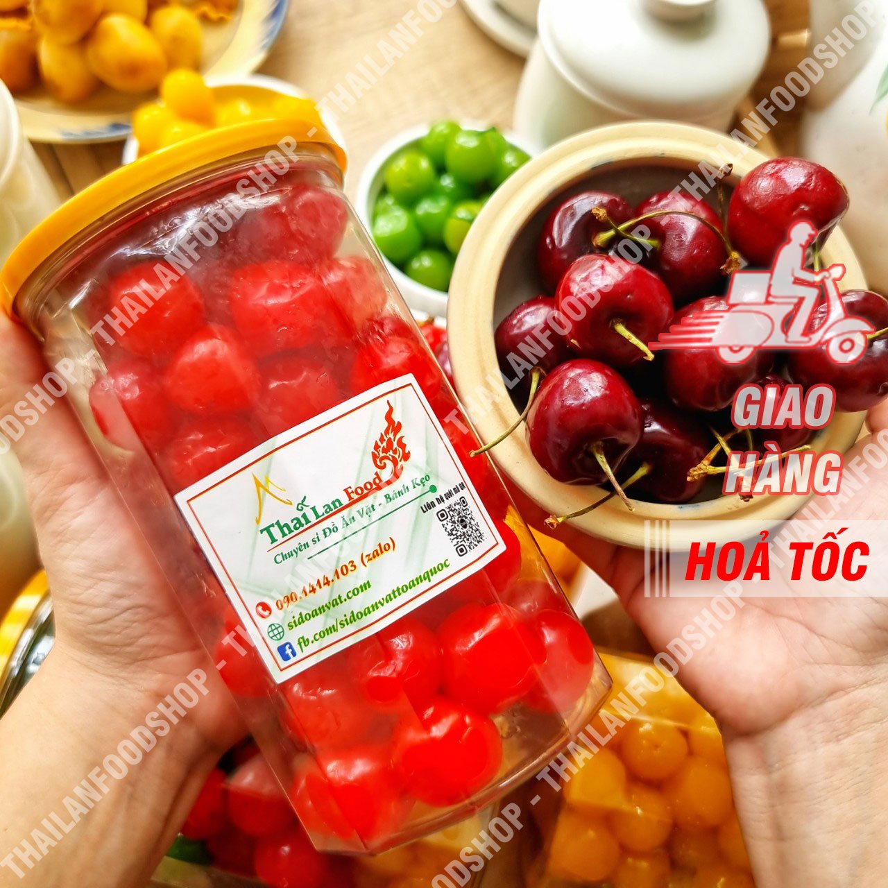 Mứt Cherry Anh Đào Giòn ( Trái Lý ) - Lon 500Gr