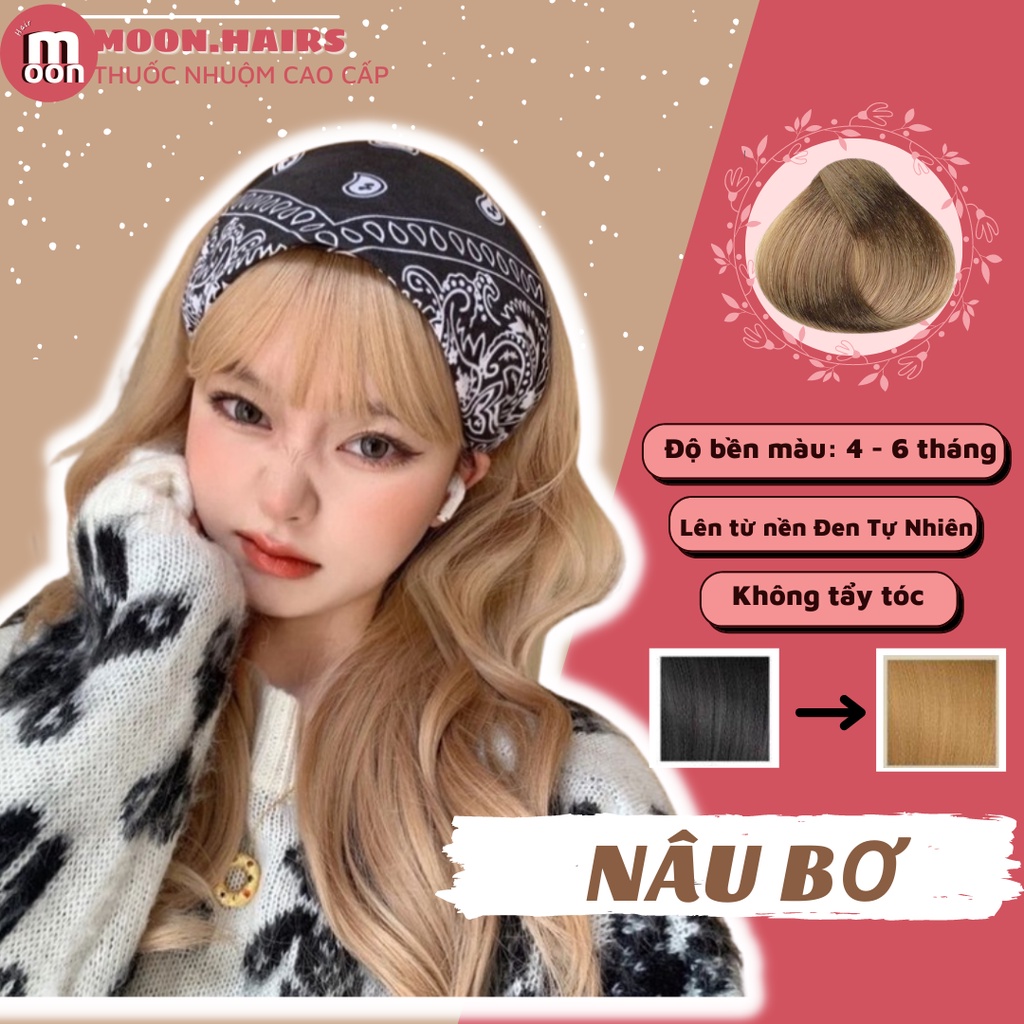 Thuốc nhuộm NÂU BƠ | Tặng Vitamin E nhuộm tóc, bao tay nhuộm tóc, mũ trùm tóc, nhuộm dành cho học sinh giảm giá, lược