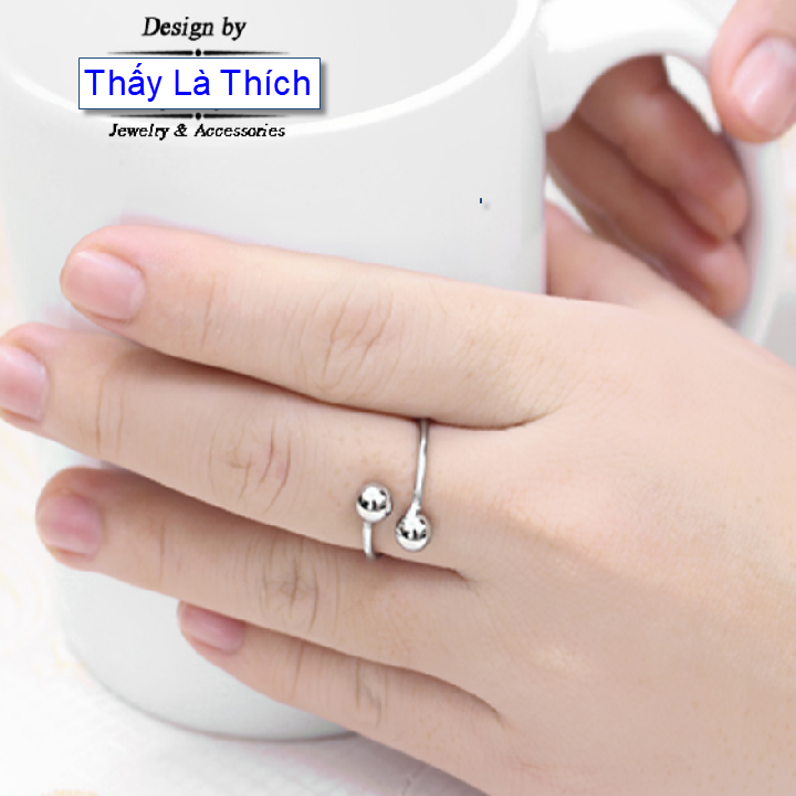 Ring stainless steel women see is like style smooth 2 ball head (self-autumn big small according to the finger)-commitment 1 Đổi 1 if Hoen, Rust
