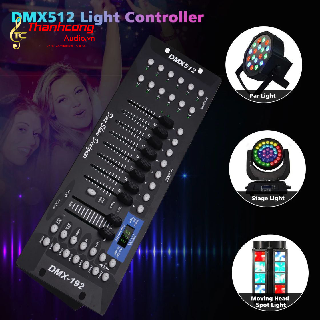 DMX 512 stage lighting console ( - 192 channels).