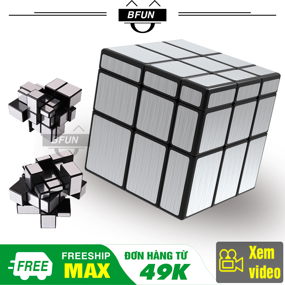 Rubik's cube mirror 3x3 silver mirror type swell-Rubik's Cube variant mirror, department of Rubik's cube rotating slippery, Rubik's cube 3x3 mirror, robik, Rubit, đồ play children bfun (shop have sale Rubik's Cube 2x2, Rubik's cube 3x3)