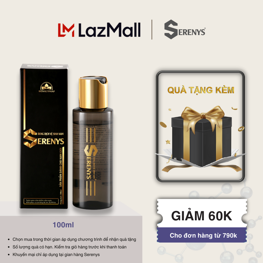 [HCM]Gel vệ sinh nam Serenys100ml - Dung dịch vệ sinh vùng kín nam giới kháng khuẩn giữ ẩm hương nước hoa