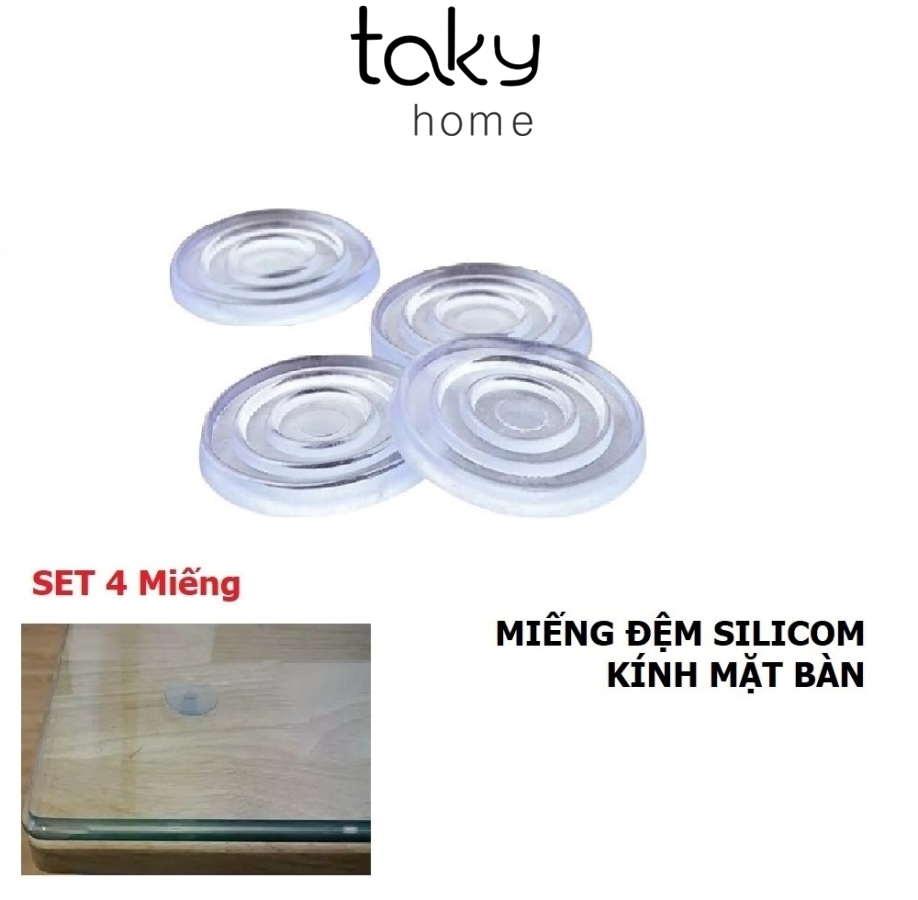 Đệm Silicon Lót Giữa Kính Và Mặt Bàn, Miếng Đệm Kê Kính Mặt Bàn, Chống Xê Dịch Và Trơn Trượt Mặt Kính, Tiện Ích, Dễ Dàng Sử Dụng. TakyHome 5505