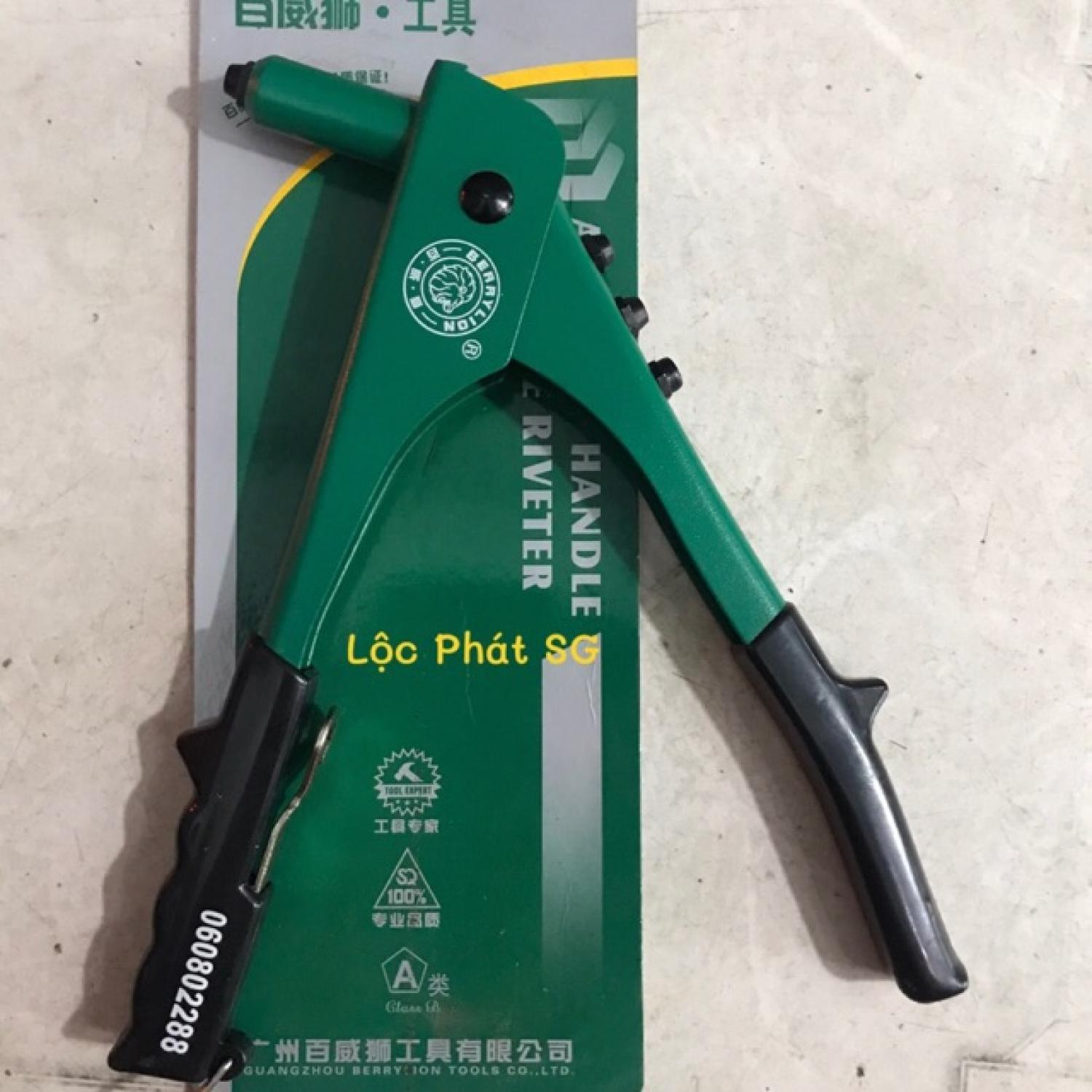 Kìm rút, kìm RIVE 4 lỗ thân xanh, cán đen + 100gram đinh rive nhôm