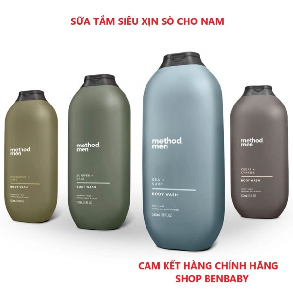 [FREESHIP - MẪU MỚI] Sữa tắm dành cho nam Method Men Juniper + Sage 532ml, sữa tắm Mỹ siêu xịn sò nhập khẩu