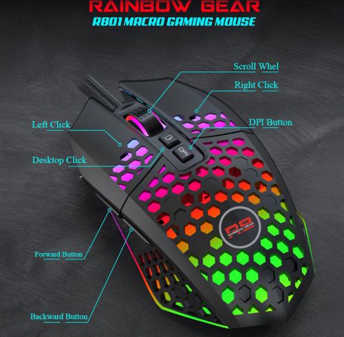 Chuột gaming RAINBOW GEAR R801 LED