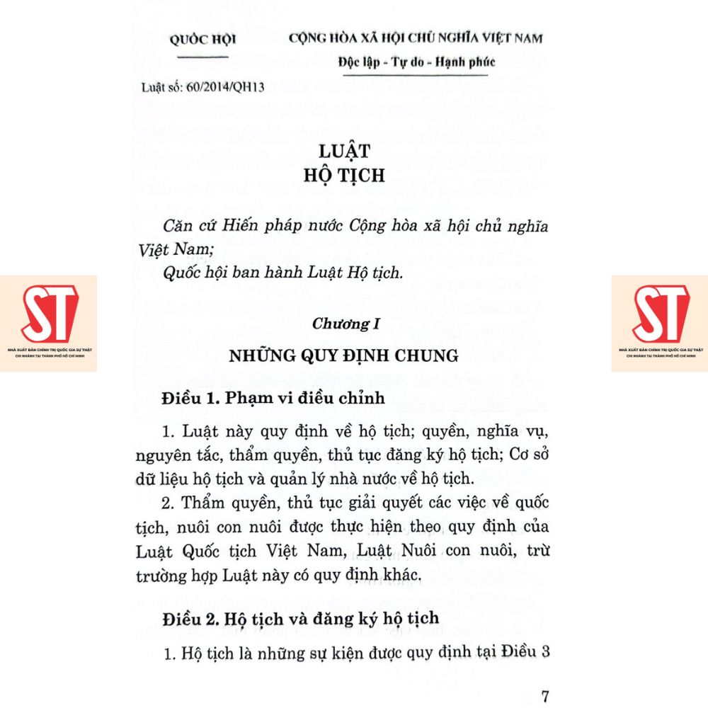 [Sách] Luật hộ tịch (hiện hành)