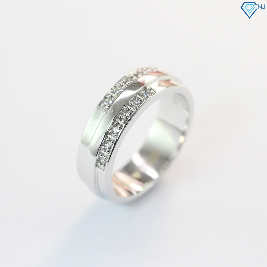 Nhẫn bạc nam đơn giản đính đá đẹp NNA0086 - Trang Sức TNJ