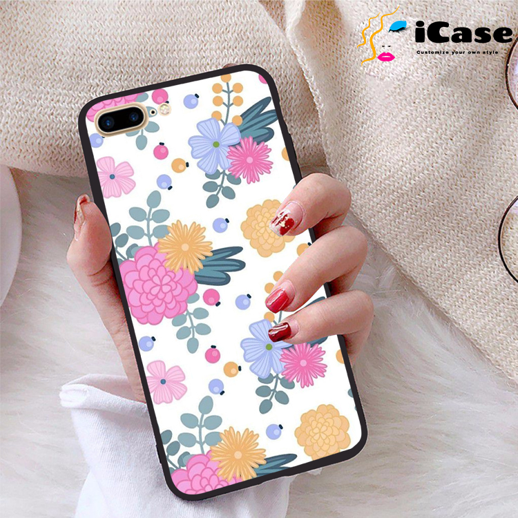 Ốp lưng iphone 7 plus viền dẻo tpu bst hoa