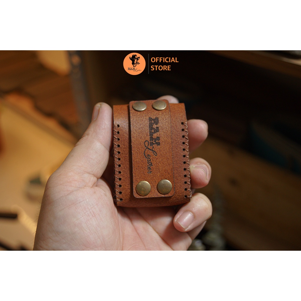 Bao da Siêu bền Bật Lửa Zippo Màu Nâu Đỏ - RAM Leather