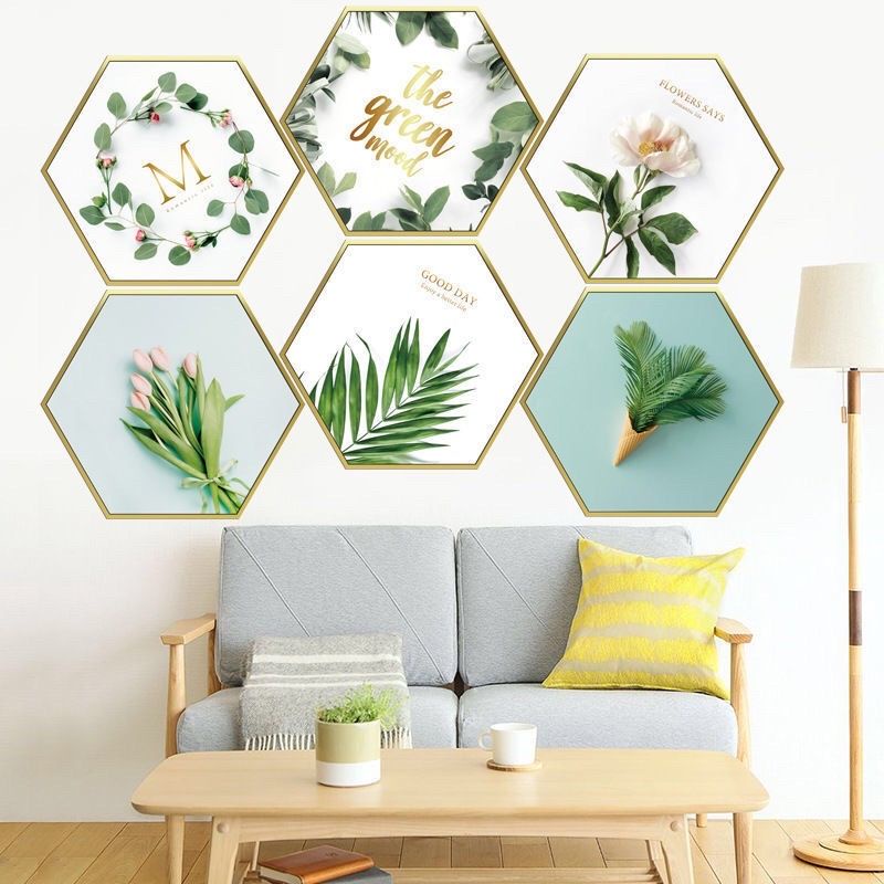 Decal dán tường, tranh dán tường lục giác
