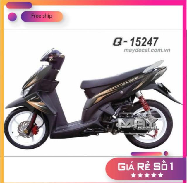 Tem rời xe Click 110 dán xe đen