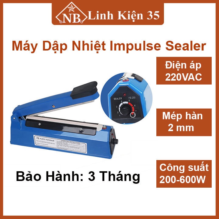 Máy dập nhiệt IMPULSE SEALER BH 03 Tháng, hàn khí bao bì sản phẩm