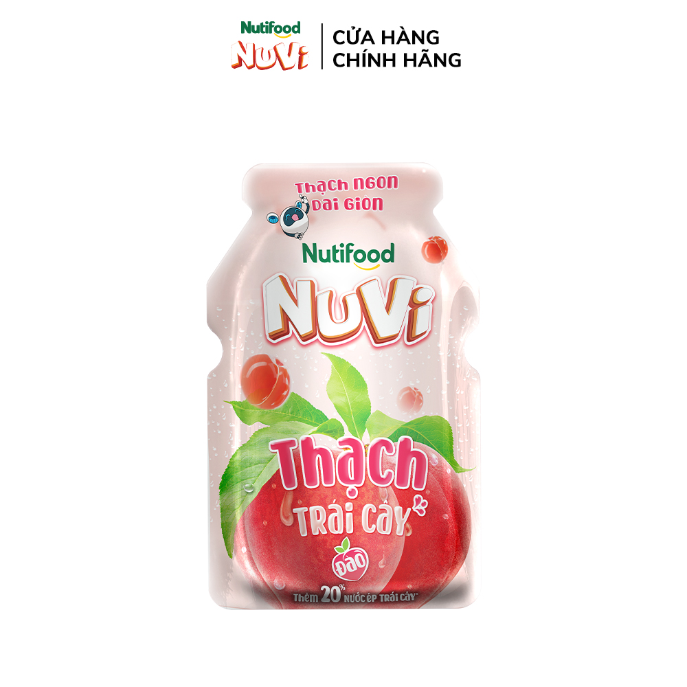 Thùng 24 Túi Thạch Trái Cây NuVi Vị Đào 90ml