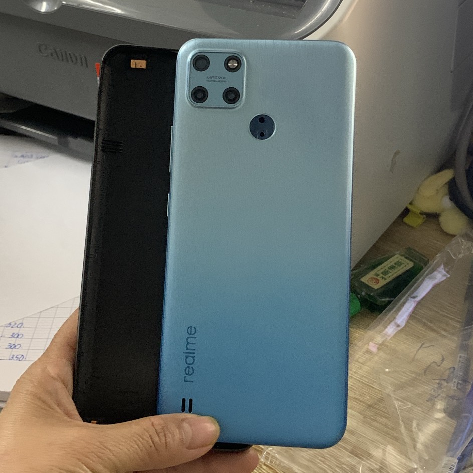 Bộ vỏ sườn Realme C25Y zin -kèm kính camera,nút bấm