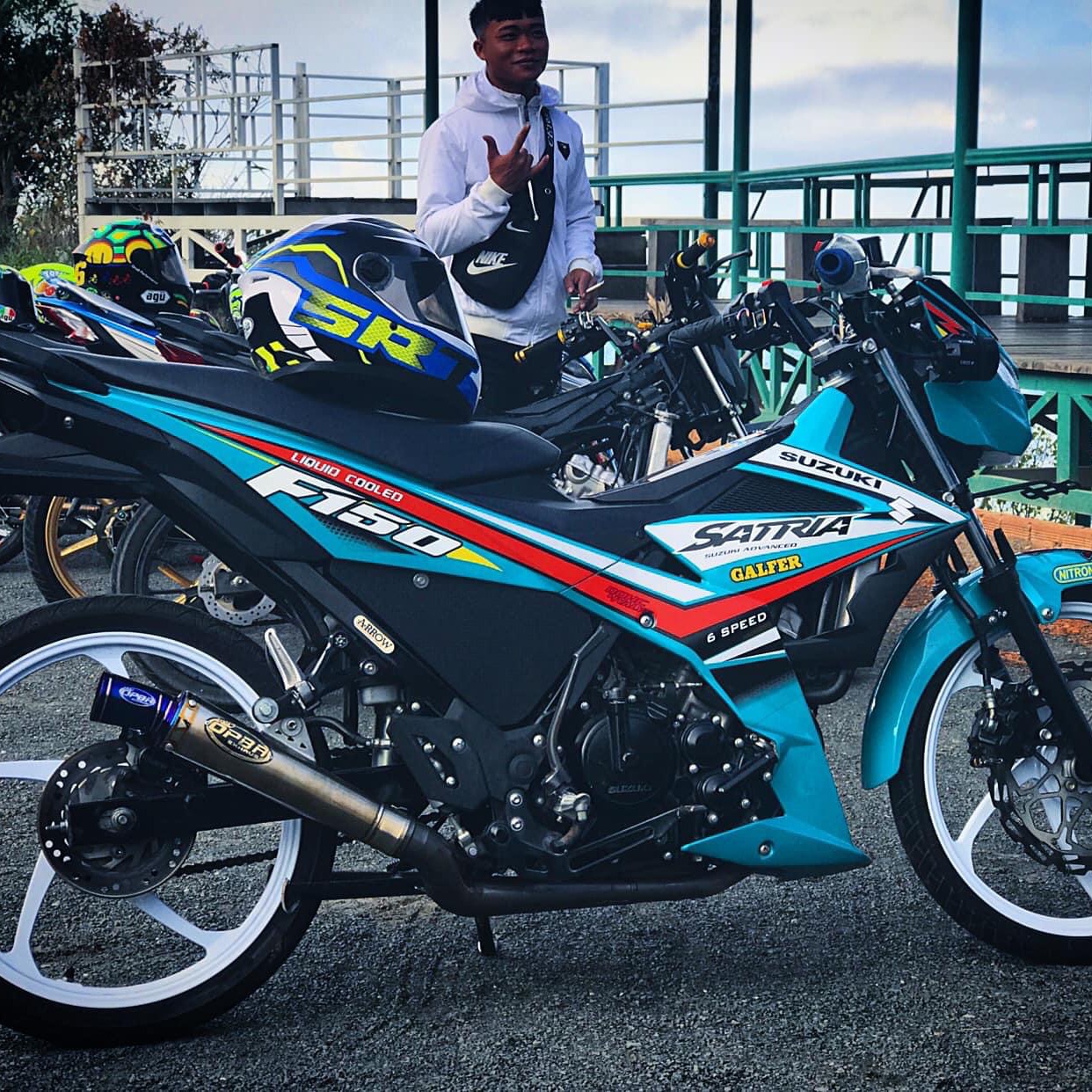 Tem rời Satria Fi dán xe xanh ngọc