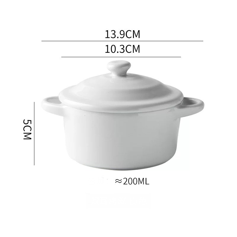 Bát Ăn Dặm, Bát Sứ Nắp 200ml Cho Bé Ăn Dặm