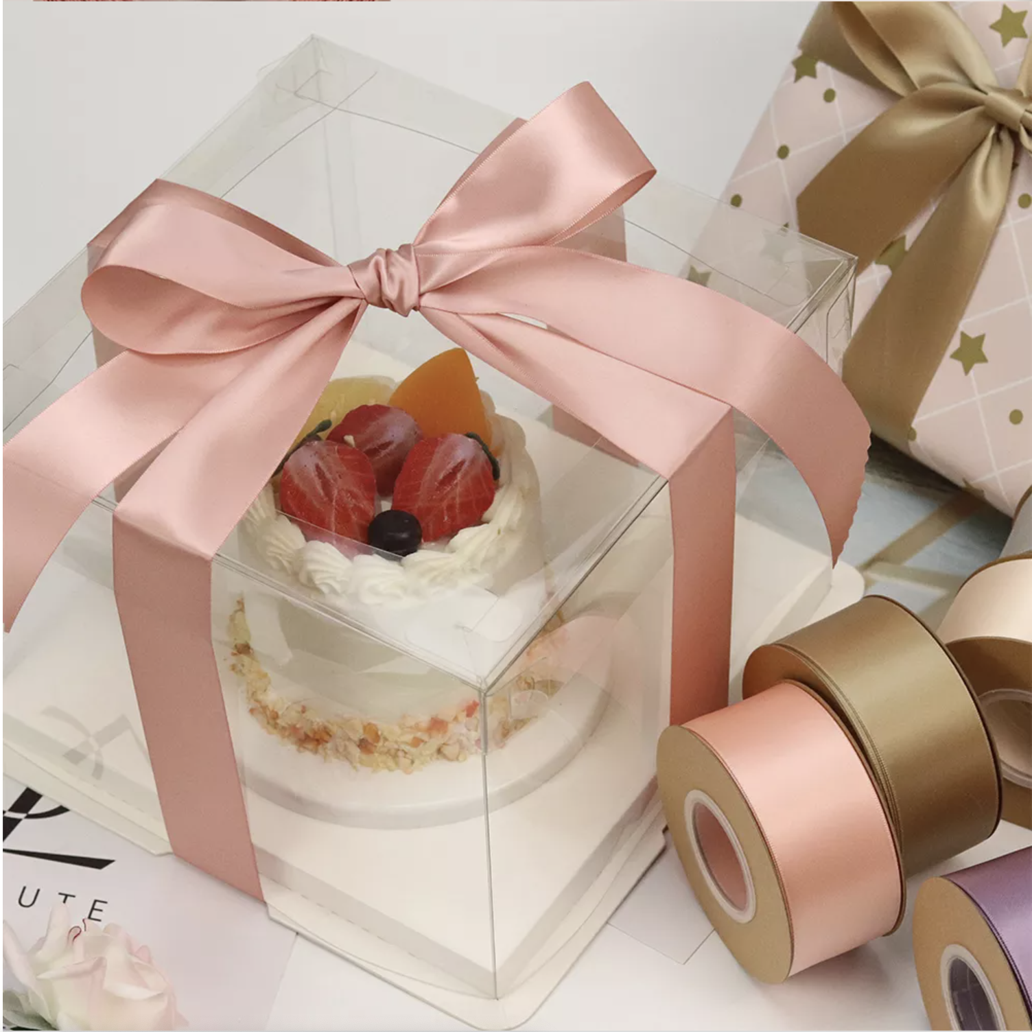 Ruy băng lụa satin dày cao cấp 3,8cm 1 mét