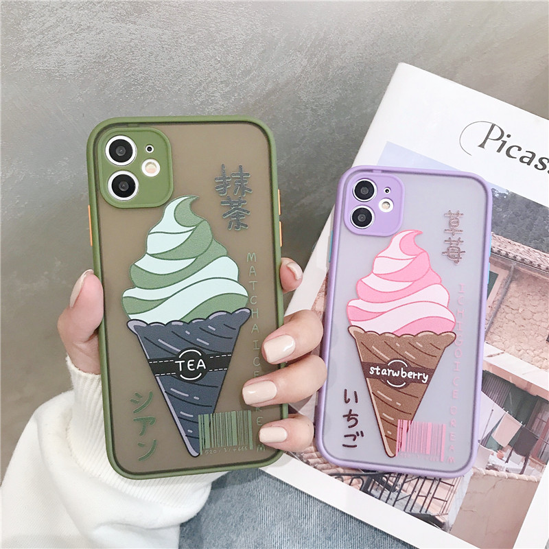 Ốp Lưng Nhám Chống Sock Va Đập Bảo Vệ Camera Ice Cream