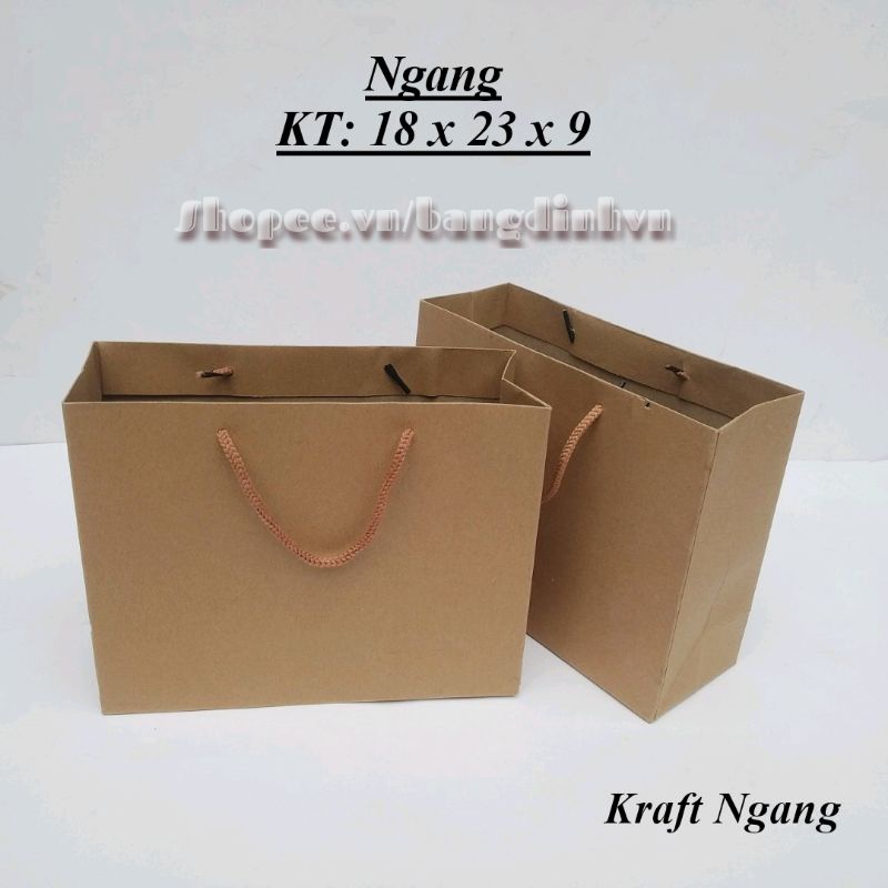 Túi Giấy kraft Combo 50c túi giấy đựng quà - túi giấy có quai - túi quà tặng 19 x 24 x 8
