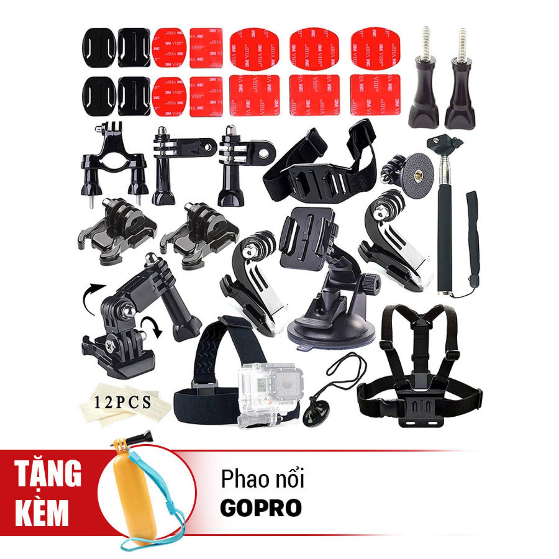 Bộ phụ kiện GOPRO, SJCAM 43 in 1 cao cấp POPO + FREE 1 phao nổi