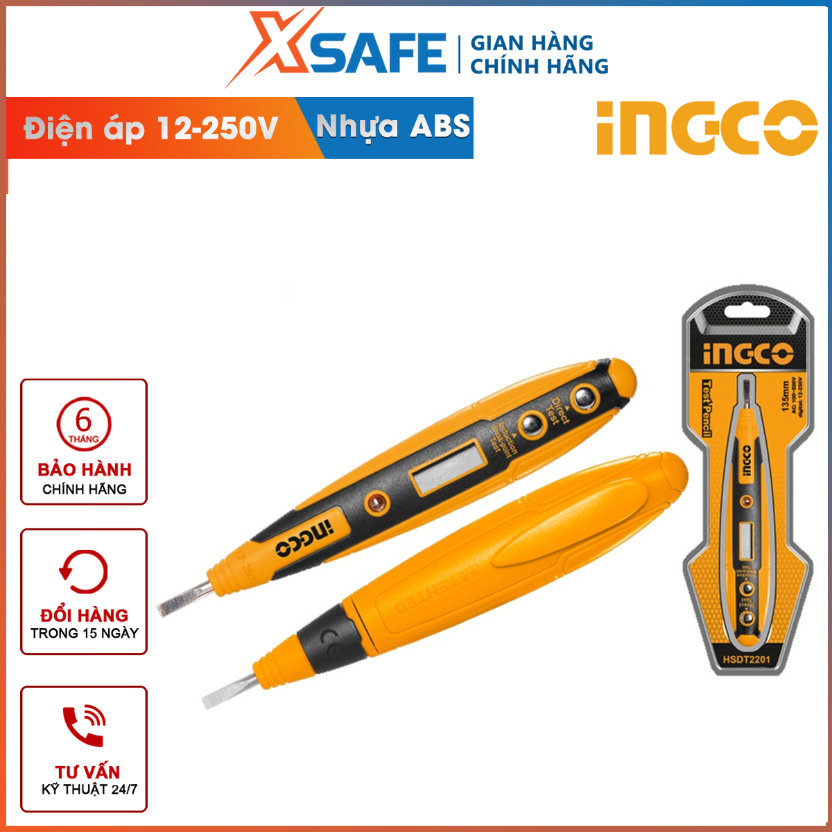 Electric test pen digital multifunction smart ingco HSDT2201 probe induction voltage not directly contact current, check phase wire broken do not take the battery XTools xsafe