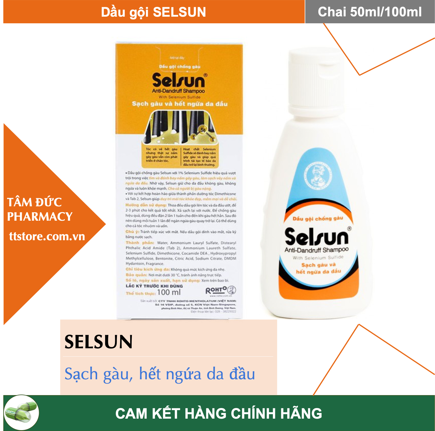 Dầu gội SELSUN [Chai 50ml] - Sạch gàu, hết ngứa