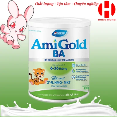 [HCM]Sữa AmiGold BA - Sữa cho bé - Sữa cho trẻ hết biếng ăn - Giúp trẻ mau lớn - Sữa uống cho bé lon 900Gr