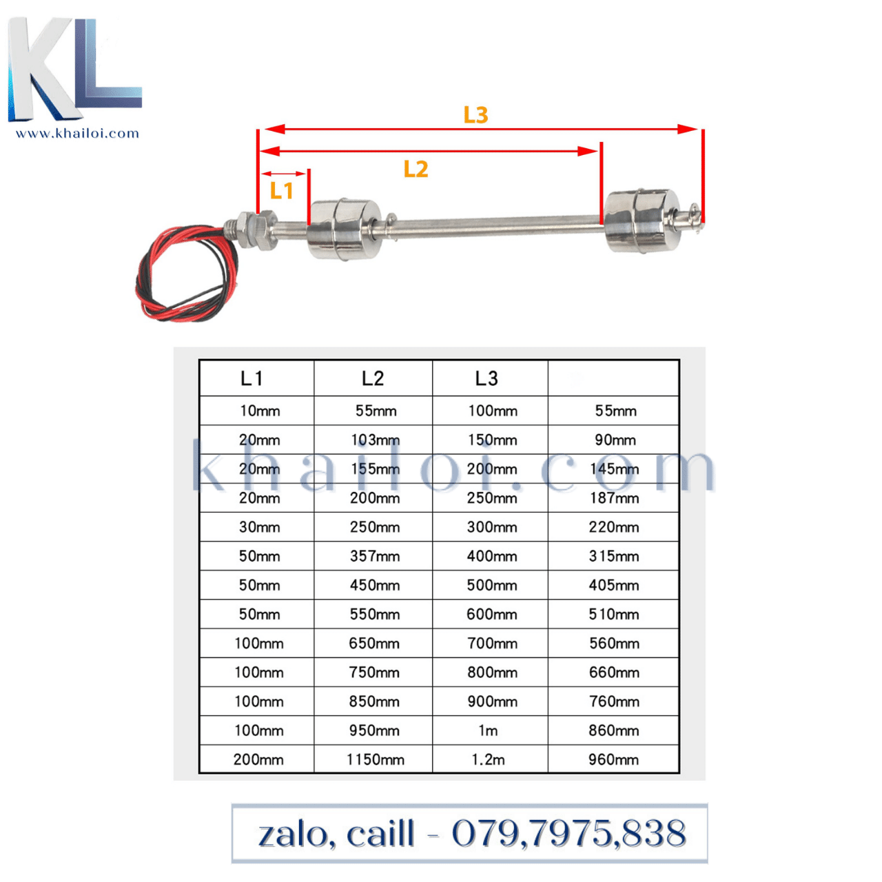 Phao điện inox phao đơn- Phao Thẳng