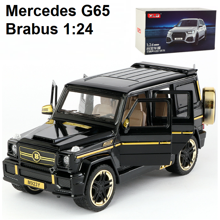 đồ chơi trẻ em Xe mô hình ô tô Mercedes G65 Brabus XLG 1:24 xe ô tô làm bằng kim loại chạy bằng cót xe