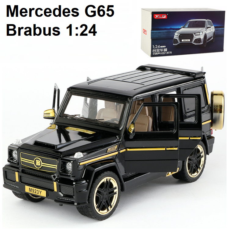 Đồ chơi trẻ em Xe mô hình ô tô Mercedes G65 Brabus XLG 1:24 xe ô tô làm bằng kim loại chạy bằng cót xe