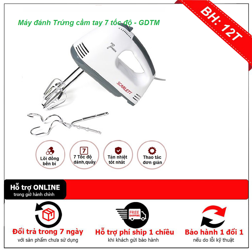 Máy Đánh Trứng Cầm Tay - Máy Đánh Trứng Mini 7 Tốc Độ Cao Cấp - GDTM