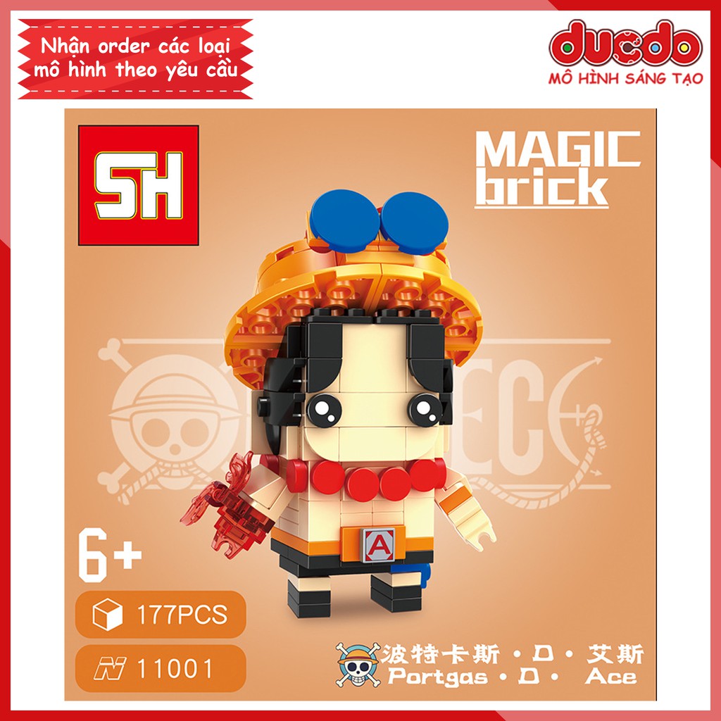 Brick Headz nhân vật One Piece Đảo hải tặc mới - Đồ chơi Lắp ghép Mini Minifigures Mô hình BrickHeadz Sanhe SH 11001