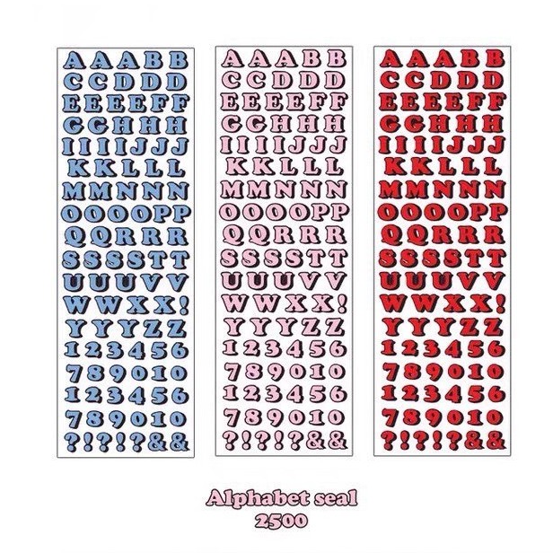 Sticker alphabet font retro trang trí toploader card/ polcols