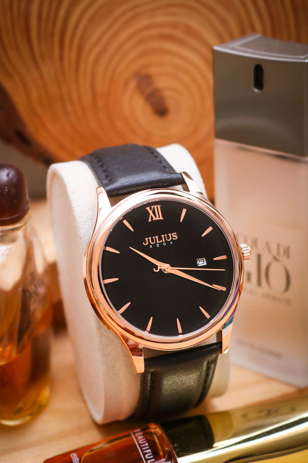 Đồng Hồ Nam Dây da JA-1309MD Julius Hàn Quốc (Đen)