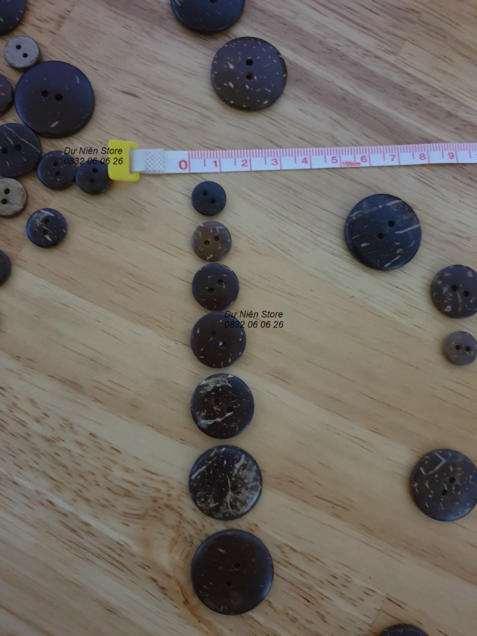 Coconut Buttons of All Sizes Used for Making Handmade Items, Pack of 50