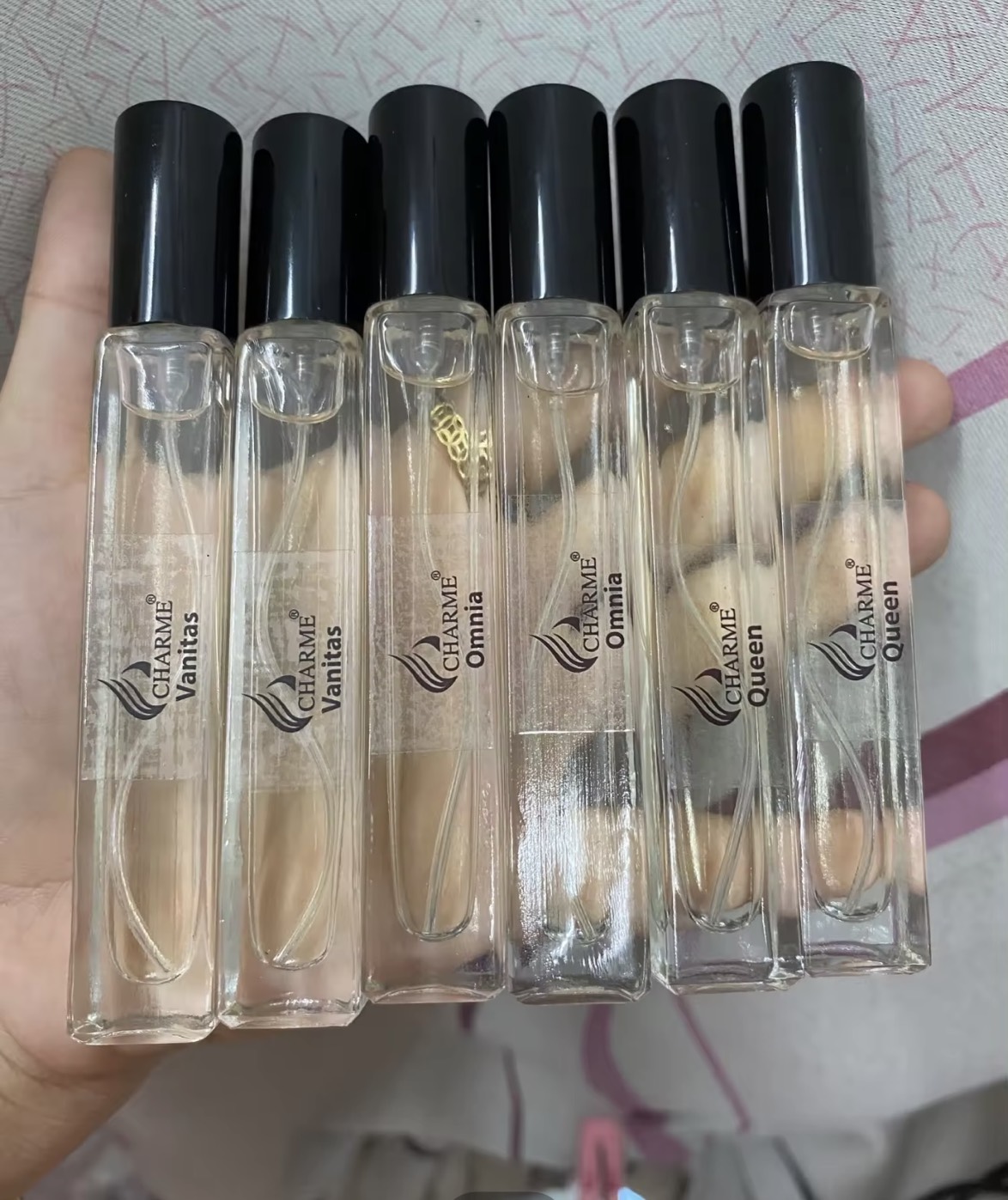 Combo 5 chai chiết nước hoa vuông 10ml nắp đen