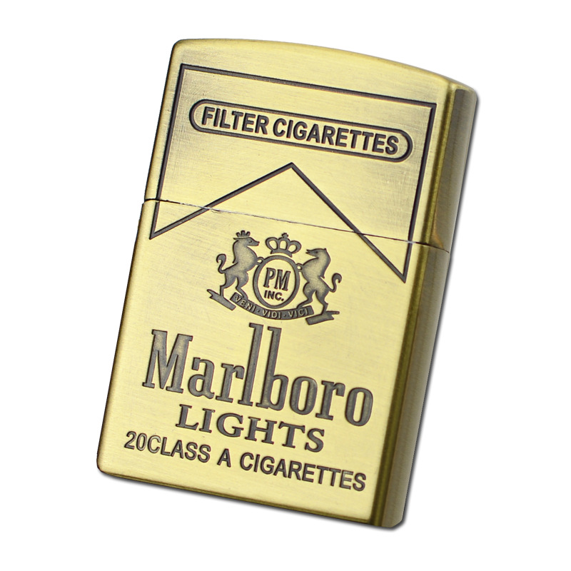 [HCM]Bật Lửa Gas Đá Khắc Logo MarlB0R0 ( Màu Vàng  Bạc )