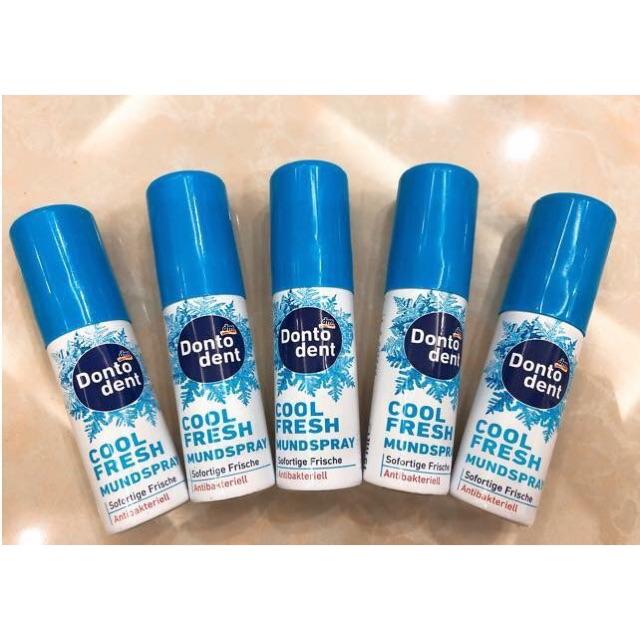 Set 02 Chai xịt thơm miệng Dontodent Cool Fresh 2x15ml (Đức)