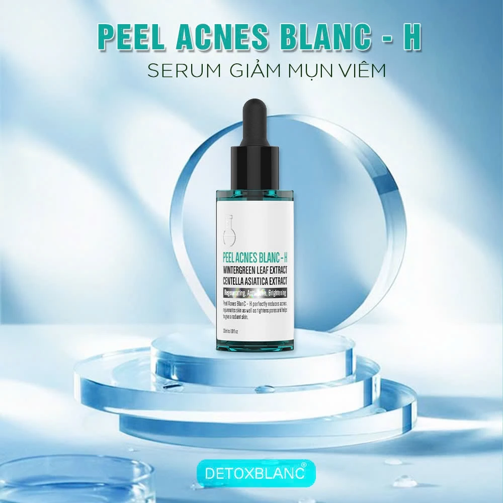 Combo xóa mụn thâm Detox Blanc (Serum Peel H và Sữa Rửa Mặt B5)