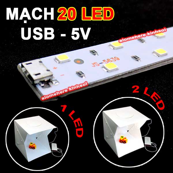 Hộp sáng chụp sản phẩm Studio Box Light 25x25cm 20LED