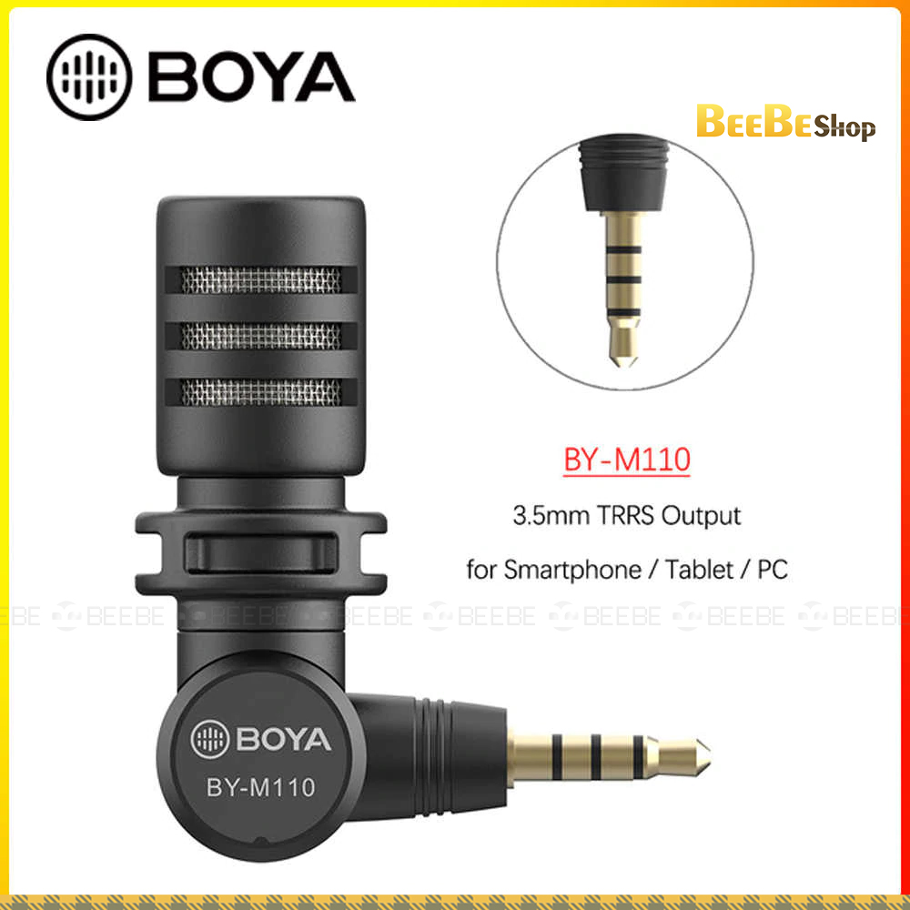 BOYA BY-M110 Ultracompact Condenser Microphone with 3.5mm TRRS Plug