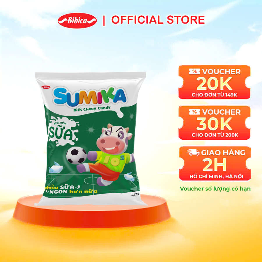 Combo 3 Kẹo Mềm Sumika Sữa Bibica 140g