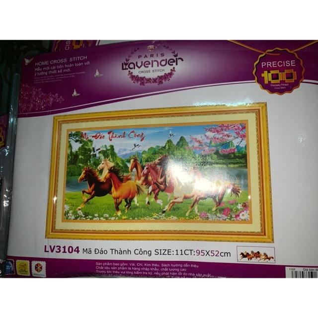 TRANH THÊU 3D MÃ ĐÁO THÀNH CÔNG 95x52cm