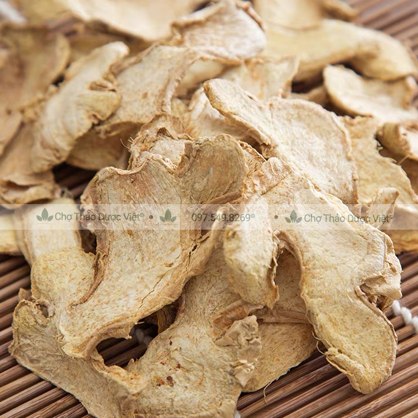 Gừng khô thái lát 100g, can khương, cay, thơm, pha trà, xông hơi, tốt cho sức khỏe