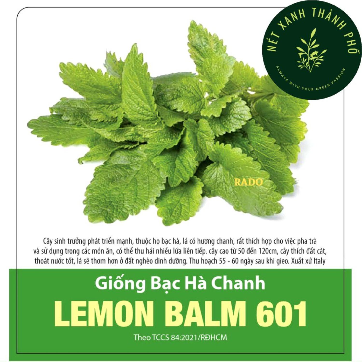 Hạt giống Bạc Hà Chanh, LEMON BALM 601