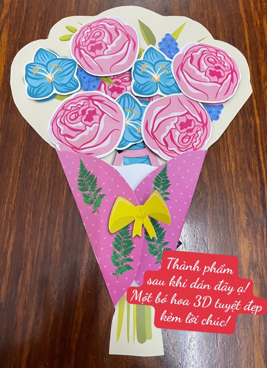 Combo 10 set Thiệp chúc mừng 3D nhân ngày 8/3, 20/10, 20/11 Handmade