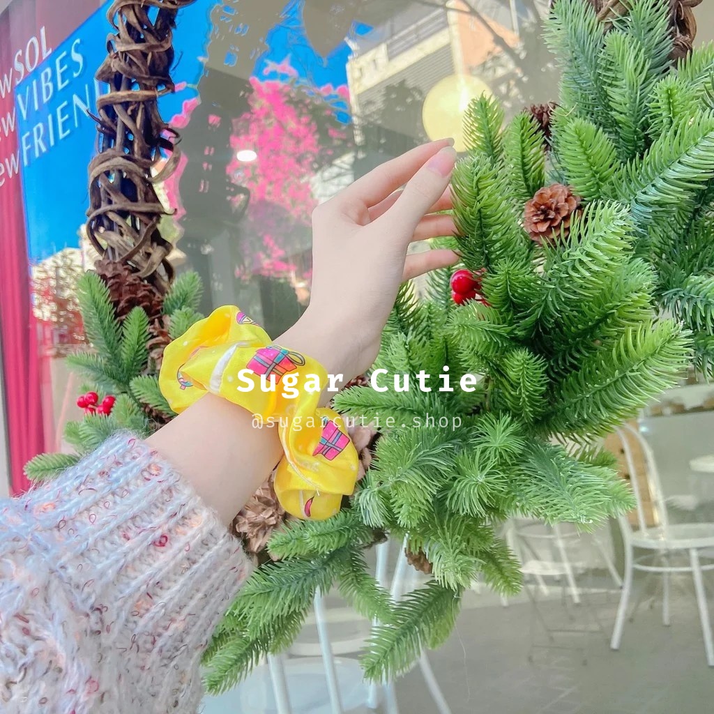 Scrunchies Giáng Sinh cột tóc lễ Noel